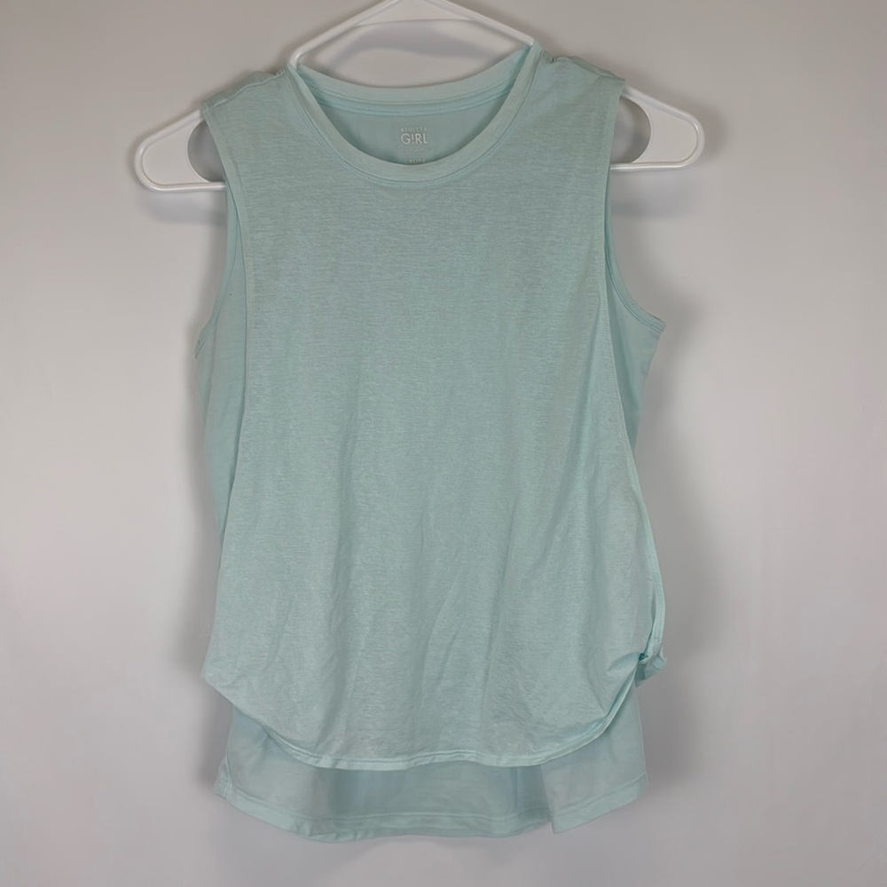 Athleta Girls Mint Sleeveless Tank Top with Curved Hem
